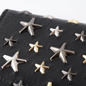 ネプチューン マルチメタリックミックス スタースタッズ付き レザー キ―ケース