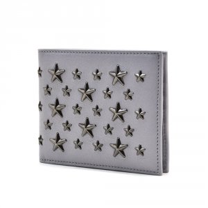 マーク ガンメタル スタースタッズ付き 二つ折りウォレット