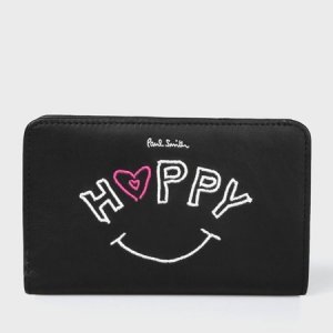 エンブロイダードハッピー 二つ折り財布