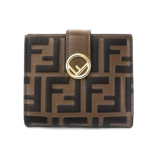 エフ イズ フェンディ ブラウンレザー 二つ折り財布