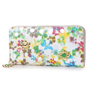 ドットフラワーネコ ラウンド束入れ