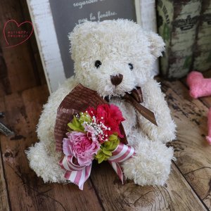 花束とぬいぐるみのセット