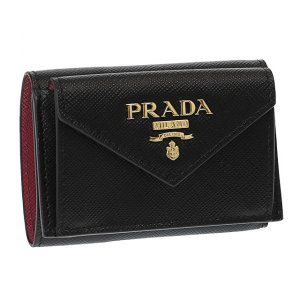 サフィアーノレザー メタルロゴ マルチカラー コンパクト 三つ折り財布