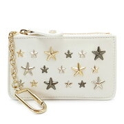 ナンシー マルチメタリックミックス スタースタッズ付き レザー キ―ケース