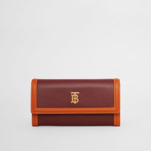 モノグラフモチーフ ツートンレザー コンチネンタルウォレット