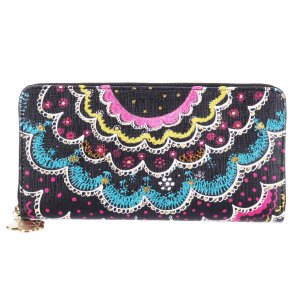 スカラッププリント 長財布