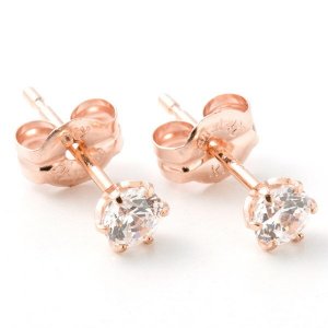 カナルヨンドシー K10ピンクゴールド ピアス キュービックジルコニア