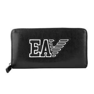 ラウンドファスナー 長財布 レザー製 ロゴ エンブロイダリー