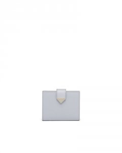 サフィアーノレザーxレザー トライアングルロゴ 二つ折り財布