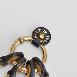 クロコ型押し 4連 キーリング