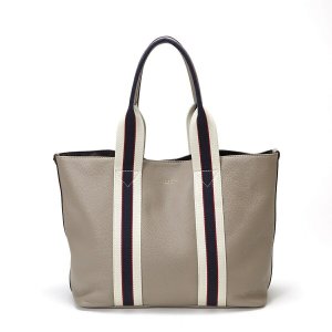 ストライプハンドル・レザーA4トートバッグ