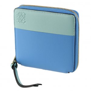 カラー ブロック スクエア ジップ ウォレット