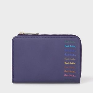 マルチカラードロゴ ラウンドジップ 二つ折り財布