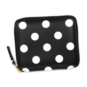 ポルカドット プリント ラウンドファスナー 二つ折り財布