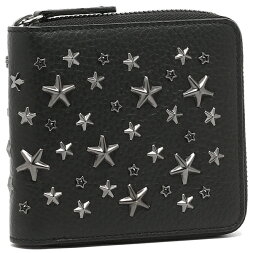 ローレンス ガンメタル スタースタッズ付き 二つ折りジップアラウンドウォレット