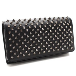 Christian Louboutin/スタッズ/二つ折り財布/レディース❣️ クリスチャンルブタンスタッズ パープル レディース レザー 二