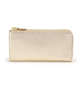 メタリックレザー ロングウォレット