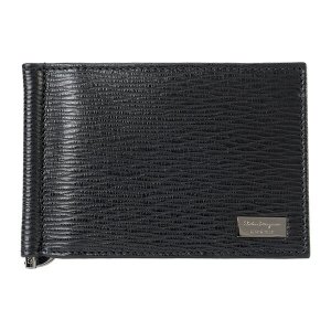 メタルロゴ マネークリップ付き 二つ折り財布