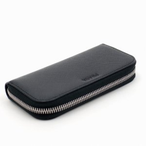 サフィアーノレザー 型押しロゴ ラウンドジップ キーケース