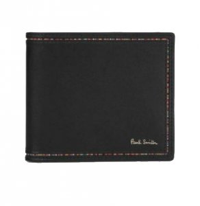 ストライプインセット 二つ折り財布