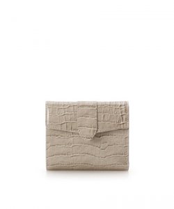 シンプル 折財布 クロコ調 レザー