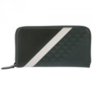 ラウンドファスナー 長財布 レザー製 ラインデザイン