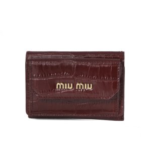 クロコダイルプリント クロコダイルプリントレザー 三つ折り 財布