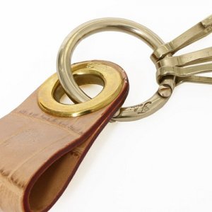 クロコ型押し 3連 キーリング