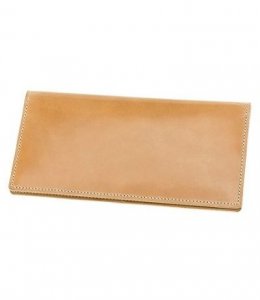 オイルシェルコードバン ナチュラルコレクション マチなし長財布