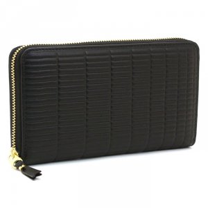 コムデギャルソン ラウンドファスナー財布ミラーインサイド黒×シルバー小銭入れ付き コムデギャルソン ラウンドファスナー財布ミラーインサイド小銭