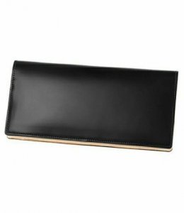 コードバン&ベジタブルタンニンレザー ファスナー付通しマチ長財布