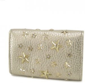 ネプチューン クリスタルスタースタッズ付き ウォッシュド メタリック ディアスキン キ―ケース