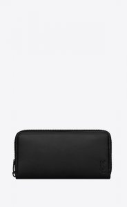 ジップアラウンドウォレット タイニーモノグラム マットレザー  マットブラックメタルロゴ