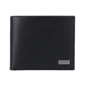 メタルロゴ コインポケット付き 二つ折り財布