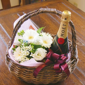 花とお酒のセット