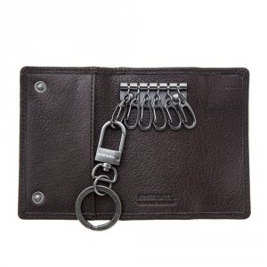 DIESEL　キーケース　X09010　ダークブラウン / グレー ディーゼル ブランド キーケース メンズ 6連 レザー インド