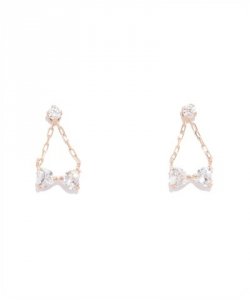 ヨンドシー K10ピンクゴールド ピアス リボンモチーフ