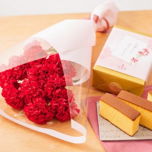 花とカステラのセット