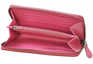 アコーディオン ジップ ウォレット ポリッシュド ペブル レザー