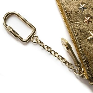 ナンシー マルチメタリックミックス スタースタッズ付き グリッターレザー キ―ケース