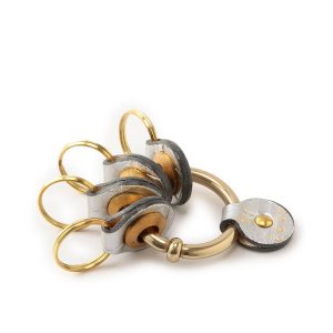 クロコ型押し 4連 キーリング