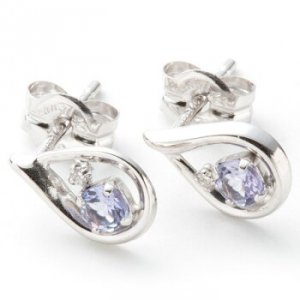 カナルヨンドシー 誕生石 K10ホワイトゴールド ピアス しずくモチーフ