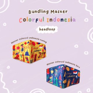 23. Sovlo - Bundling Masker Headloop Colorful Indonesia Cocok untuk Pria dan Wanita