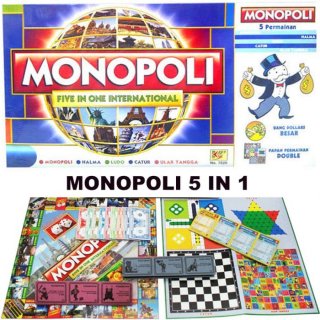 9. Monopoly 5 In 1, Paket Board Game Lengkap untuk Seru-seruan