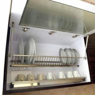 Rak Piring Kitchen Set Stainless Anti Karat Twin() Tertutup Dinding Li