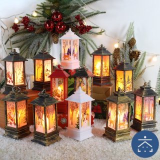 15. Lampu Hias Natal LED Dekorasi Natal Lentera Murah Mini Kecil Santa Claus, Estetik