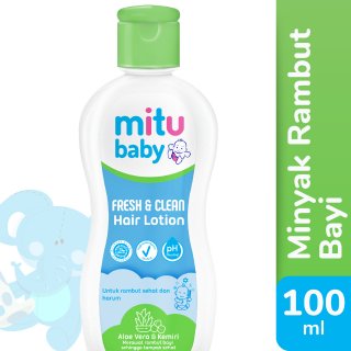 10. Mitu Baby Hair Lotion Fresh & Clean Aloe Vera Kemiri 