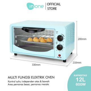 16. INONE Oven Listrik MIni Microwave 12L Multifunction, Hadiah Terbaik untuk yang Hobi Baking