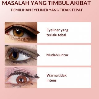 Colorkey X Bioaqua Eyeliner Waterproof Hitam 1 ml Eyeliner Pensil Tahan air Eyeliner Eyeliner Gel