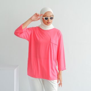 Isla Lucy Top - Basic Oversize Top - T-Shirt Wanita Lengan Panjang